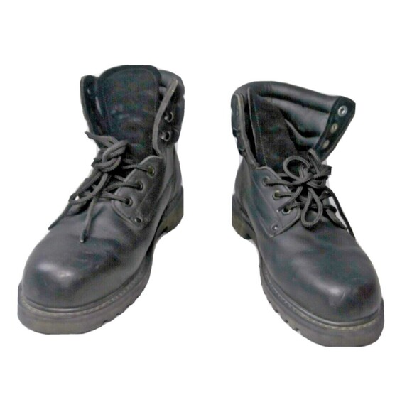 Vintage Sears Steel Toe Boots Men's Size 9.5 D Black Leather - Picture 2 of 10
